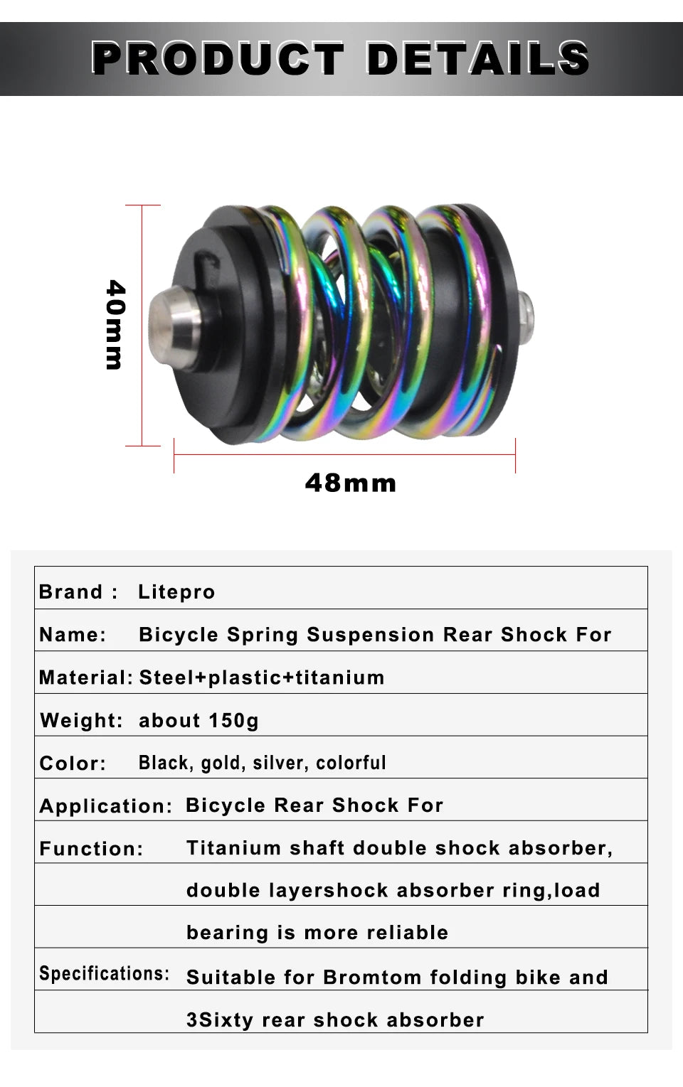 Brompton Rear Shock Absorber (Titanium) - A Line, C Line